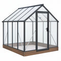 Serra da giardino 190 x 190 x 195 cm in alluminio nero e pannelli trasparenti con porta