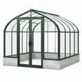 Serra da giardino 300 x 200 x 250 cm in metallo e pannelli trasparenti verde con porta doppia stile classico