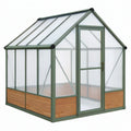 Serra da giardino 190 x 125 x 195 cm in alluminio e policarbonato verde con pannelli in legno