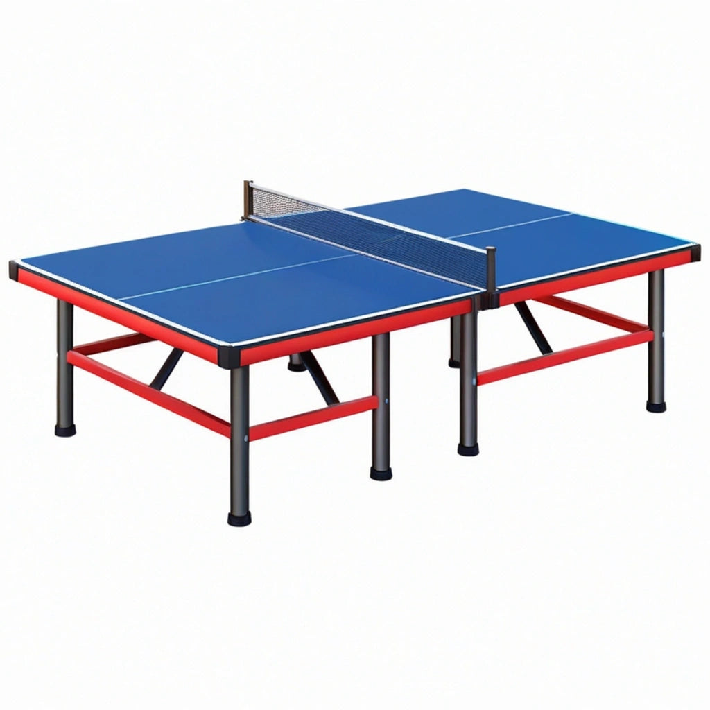 Tavolo da ping pong 274 x 152 cm con piano blu struttura in acciaio per gioco interno