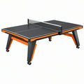 Tavolo da ping pong 274 x 152.5 x 76 cm in acciaio nero e arancione con ruote