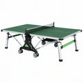 Tavolo da ping pong 274 x 152.5 x 76 cm verde in metallo pieghevole con ruote