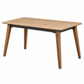 Tavolo da pranzo 160 x 90 x 75 cm in legno marrone con struttura nera stile moderno