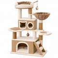 Albero tiragraffi per gatti 90 x 60 x 170 cm in legno beige e marrone con sisal e cuccette multilivello