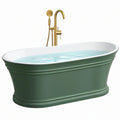 Vasca da bagno ovale 170 cm in acrilico verde e bianco - stile classico freestanding