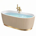 Vasca da bagno a posa libera 170 x 75 x 58 cm in acrilico bianco e oro - stile contemporaneo