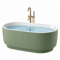 Vasca da bagno freestanding ovale 170 x 75 cm in acrilico verde scanalata